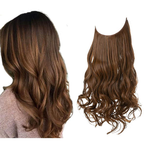 Lively® Hellbraun / 40cm - 110g Unsichtbare Haar Extensions - Gewellt